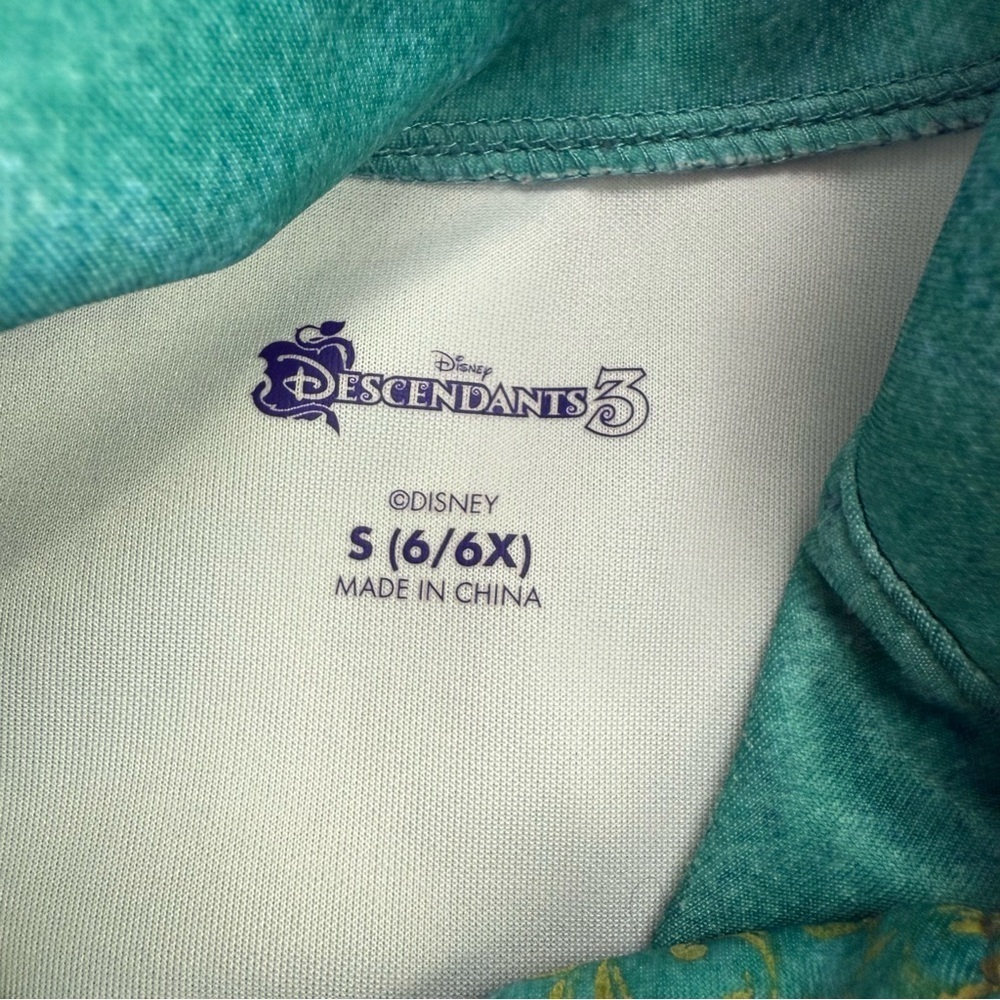 Disney Descendants 3 Teal and Black Kids Costume Size S 6 Mesh Dress - Picture 2 of 8